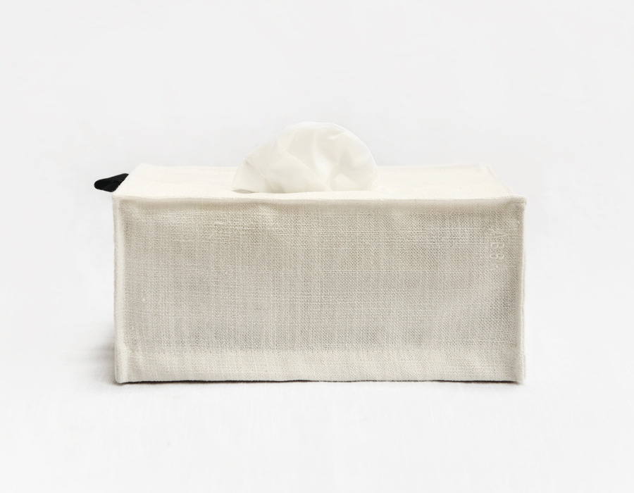 white minimal tissue box cover