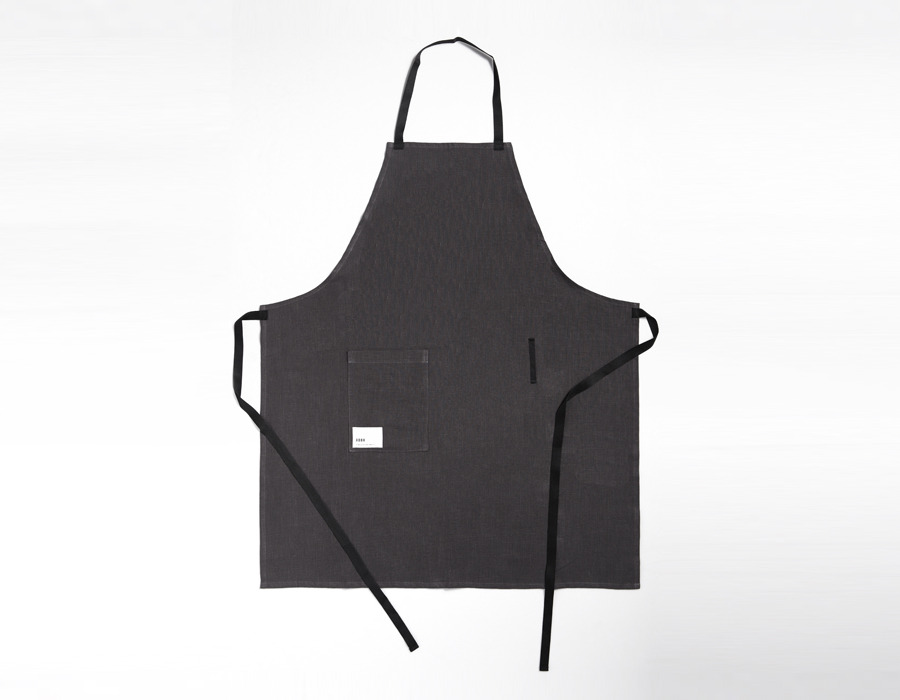 rustic charcoal linen apron